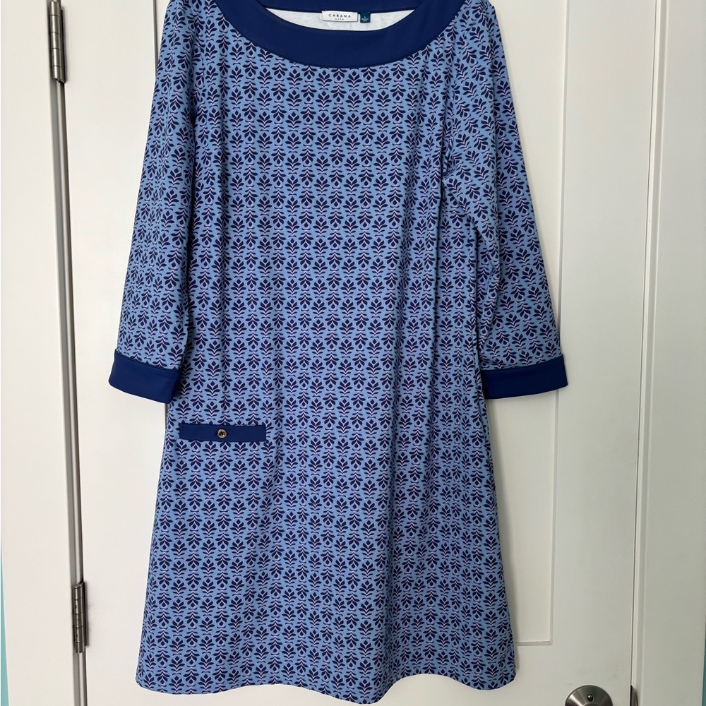 Cabana Life Blue Patterned Casual Dress